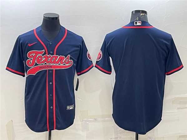 Men%27s Houston Texans Blank Navy With Patch Cool Base Stitched Baseball Jersey->green bay packers->NFL Jersey